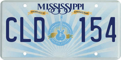 MS license plate CLD154