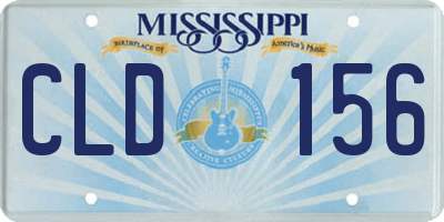 MS license plate CLD156