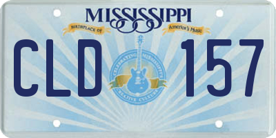 MS license plate CLD157