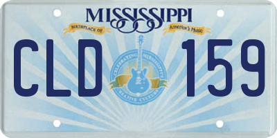 MS license plate CLD159
