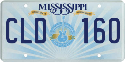 MS license plate CLD160