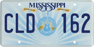 MS license plate CLD162
