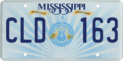 MS license plate CLD163