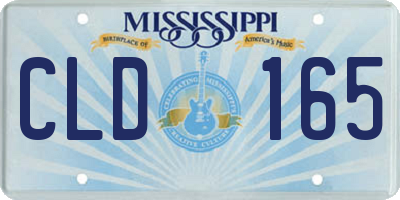 MS license plate CLD165