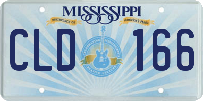 MS license plate CLD166