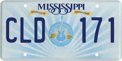 MS license plate CLD171