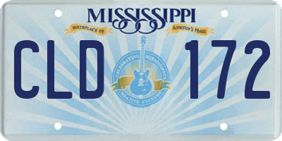 MS license plate CLD172