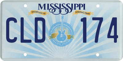 MS license plate CLD174