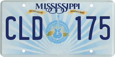 MS license plate CLD175