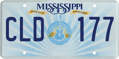 MS license plate CLD177