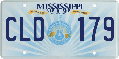 MS license plate CLD179