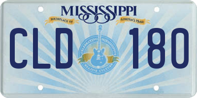 MS license plate CLD180