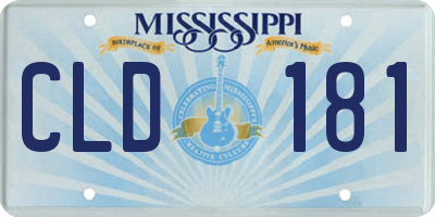 MS license plate CLD181