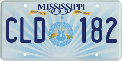 MS license plate CLD182