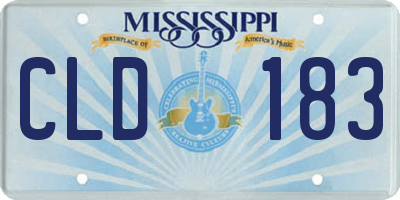 MS license plate CLD183
