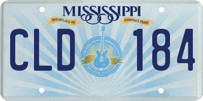 MS license plate CLD184