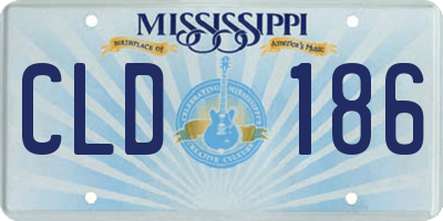 MS license plate CLD186
