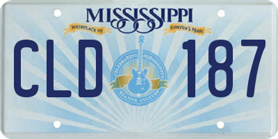 MS license plate CLD187