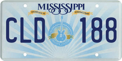 MS license plate CLD188