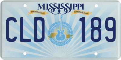 MS license plate CLD189