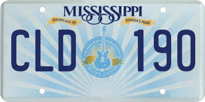 MS license plate CLD190