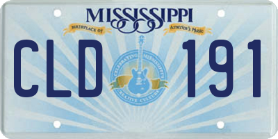 MS license plate CLD191