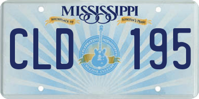 MS license plate CLD195