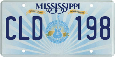 MS license plate CLD198