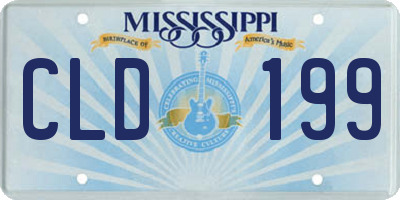MS license plate CLD199