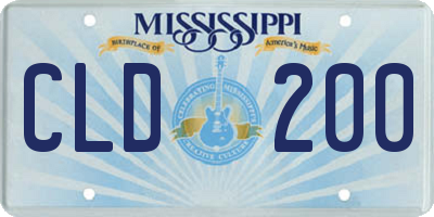 MS license plate CLD200