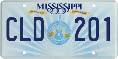 MS license plate CLD201