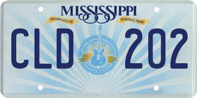 MS license plate CLD202