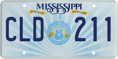 MS license plate CLD211