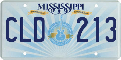 MS license plate CLD213