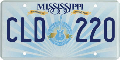 MS license plate CLD220