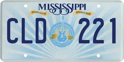 MS license plate CLD221