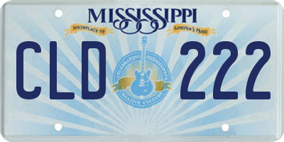 MS license plate CLD222