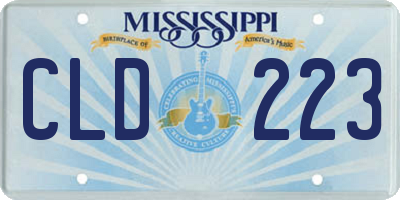 MS license plate CLD223