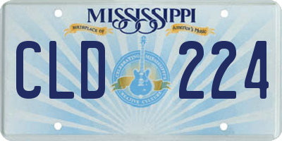 MS license plate CLD224