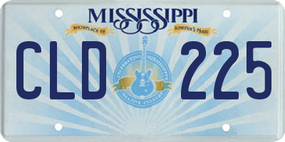 MS license plate CLD225