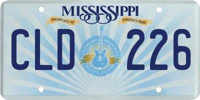 MS license plate CLD226