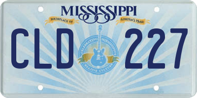MS license plate CLD227
