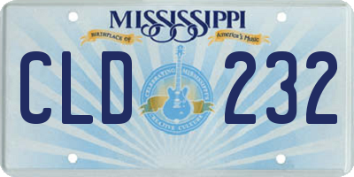 MS license plate CLD232
