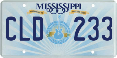 MS license plate CLD233