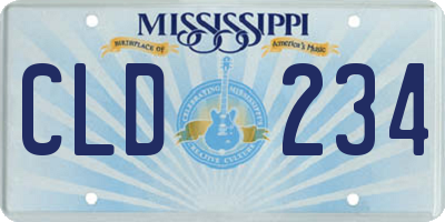 MS license plate CLD234