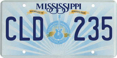MS license plate CLD235