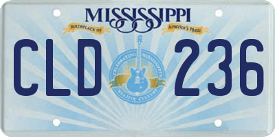 MS license plate CLD236