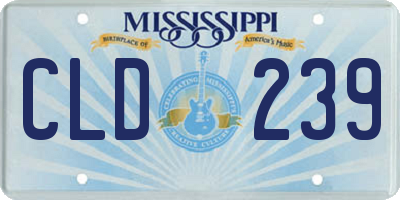 MS license plate CLD239