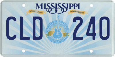 MS license plate CLD240