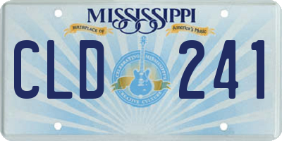 MS license plate CLD241
